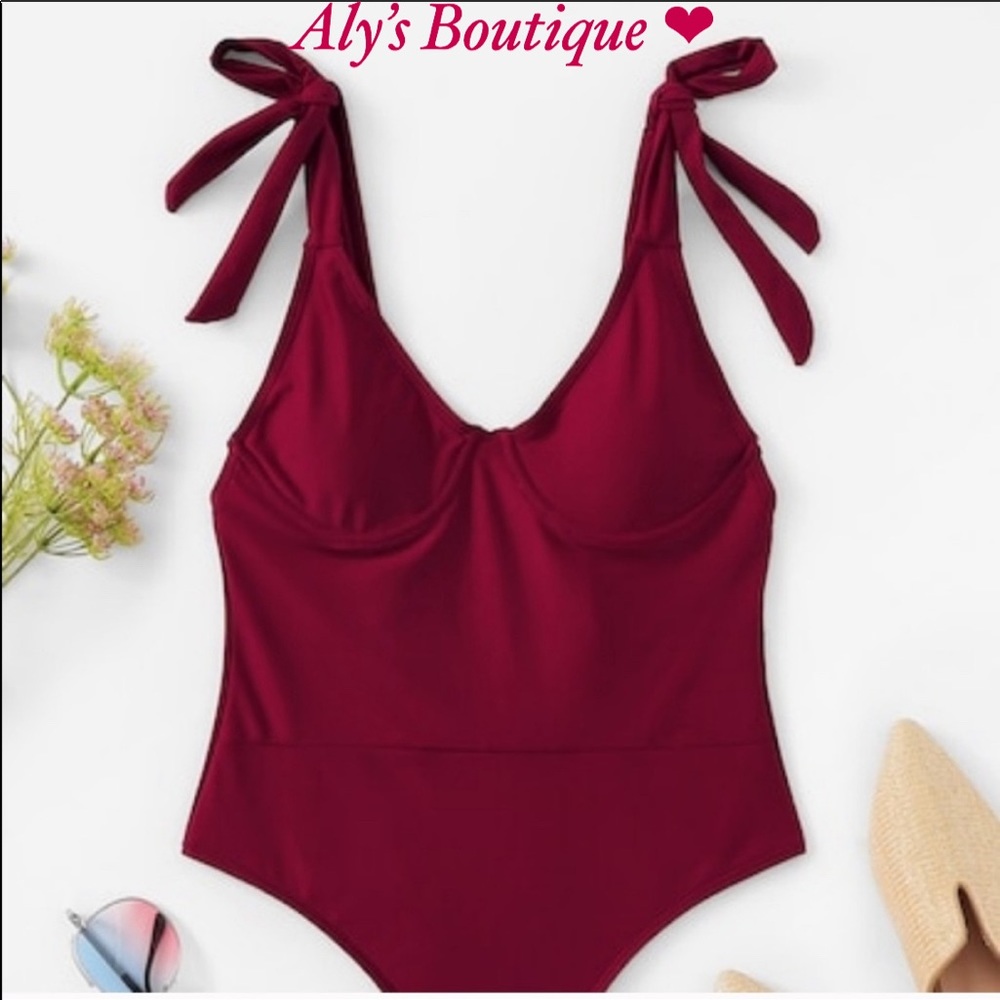 🔥SIZE SMALL LEFT🔥Wine One Piece Bathing Suit
